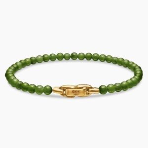 David Yurman Spiritual Beads Nephrite Jade 18K Yellow Gold, 4mm size